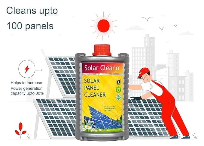 Solar Panel Cleaner (1 Liter) | 1:50 Concentrate Liquid | Removes Stains, Dirt, Bird Droppings | Increase Power Output | Eco Frendly | Cleans upto 100 Panels - Image 3