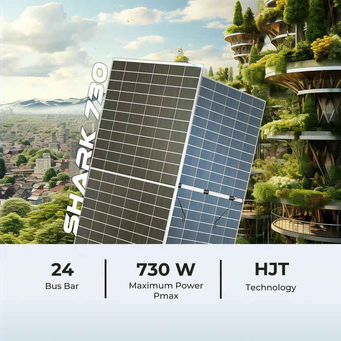 SHARK 730~750 Wp HJT Dual-Glass Solar Panel - Image 3