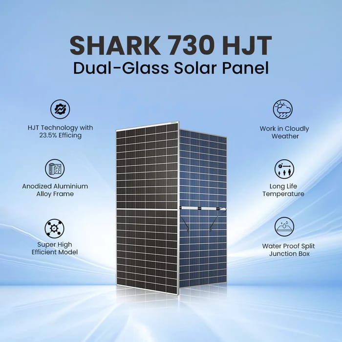SHARK 730~750 Wp HJT Dual-Glass Solar Panel - Image 5
