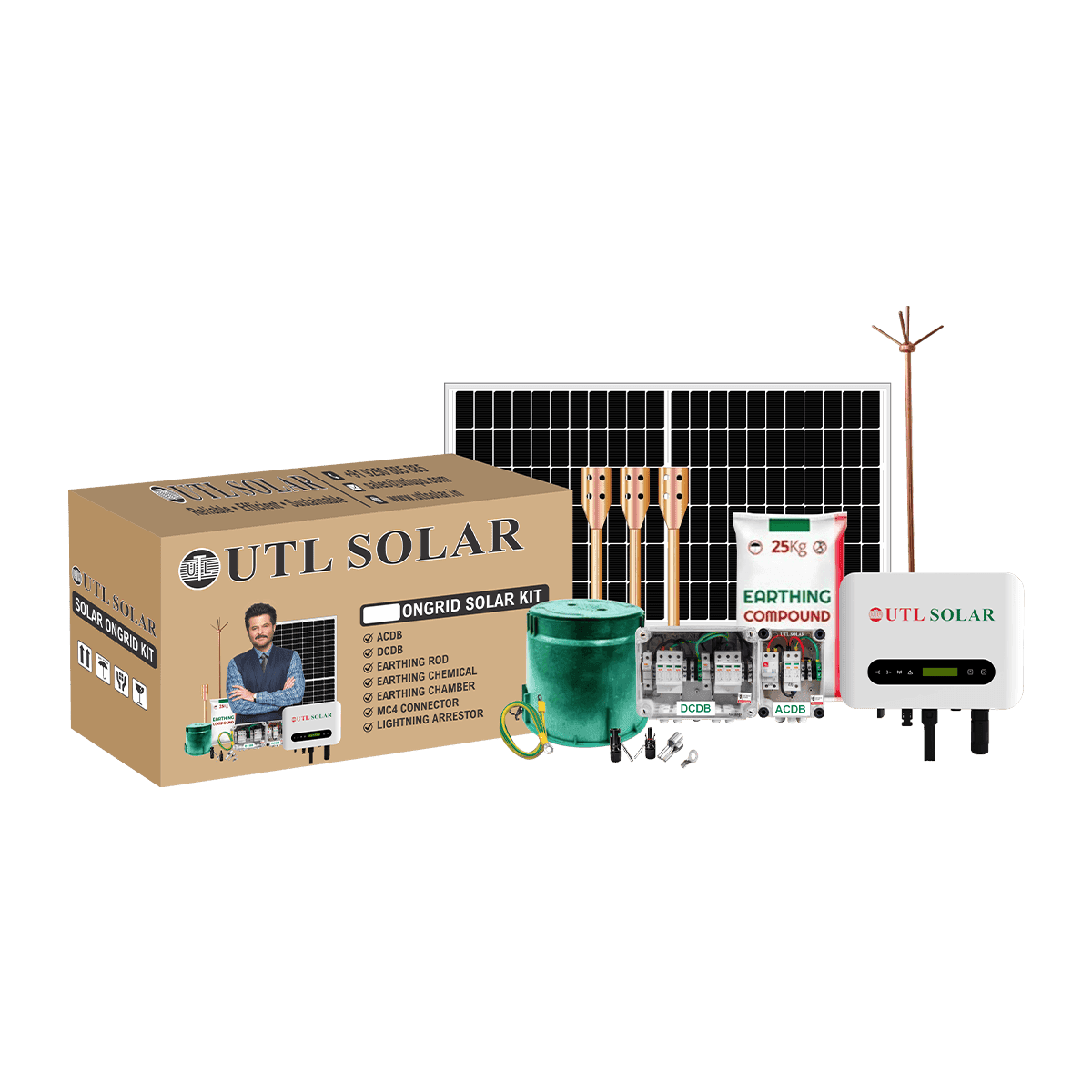 UTL ShineX 3.2kW On Grid Rooftop Solar Kit with Mono DCR Panels eligible for PM Surya Ghar Subsidy